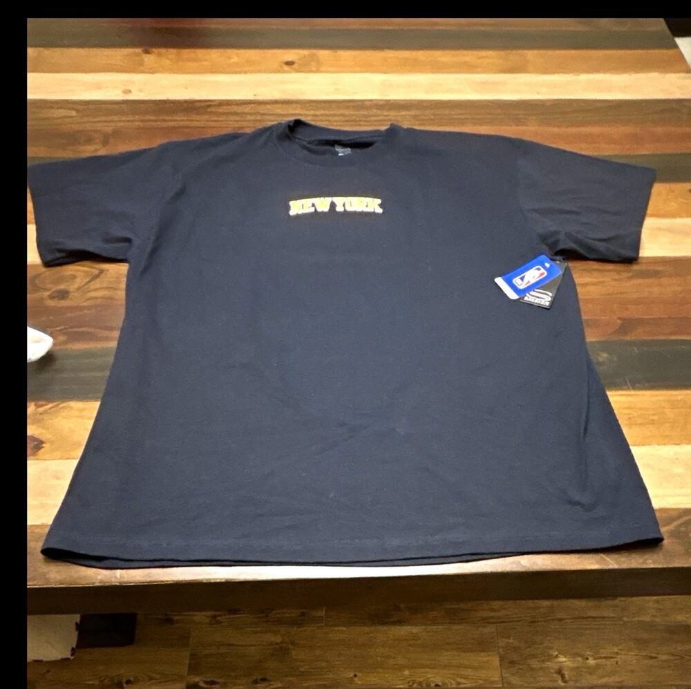 New York Knicks NBA basketball graphic navy Heavy Weight T-shirt men's size 3XL